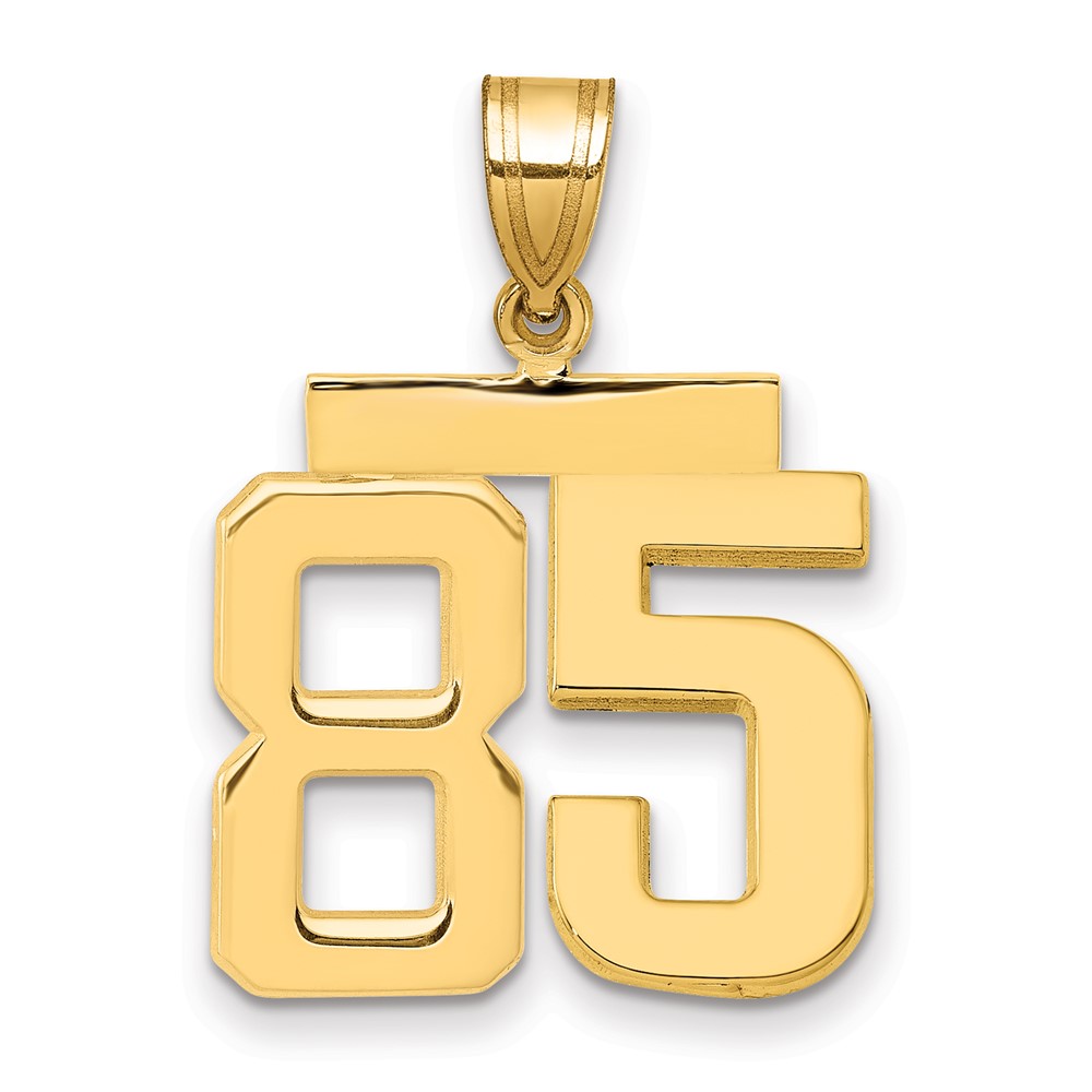 14K Yellow Gold Medium Polished Number 85 Charm