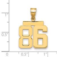 14K Yellow Gold Medium Polished Number 86 Charm view 3