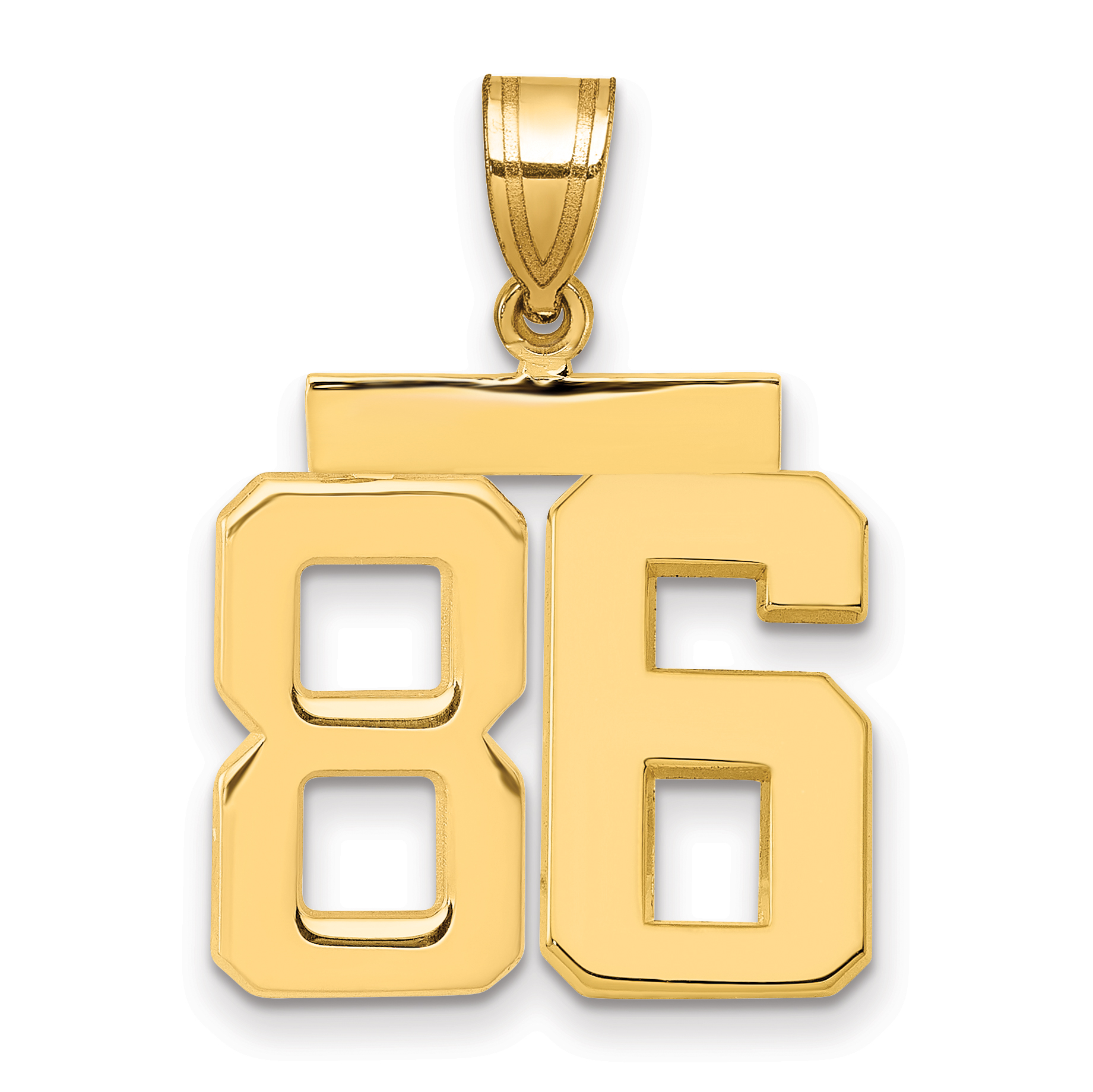 14k Medium Polished Number 86 Charm (MP86)