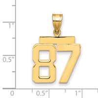 14K Yellow Gold Medium Polished Number 87 Charm view 2