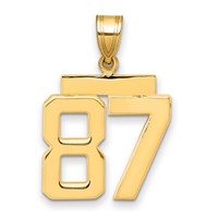 14K Yellow Gold Medium Polished Number 87 Charm view 1