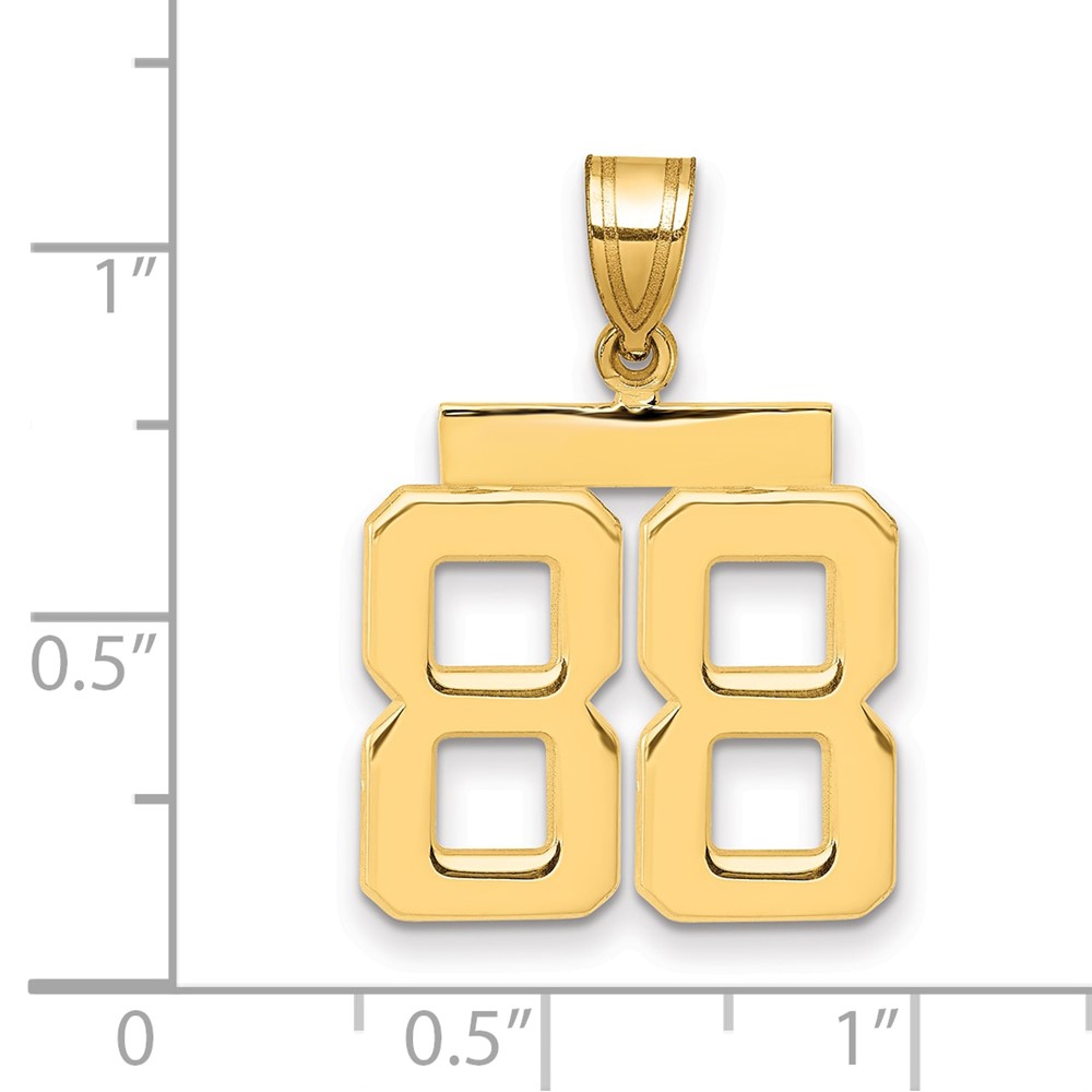14k Medium Polished Number 88 Charm (MP88)