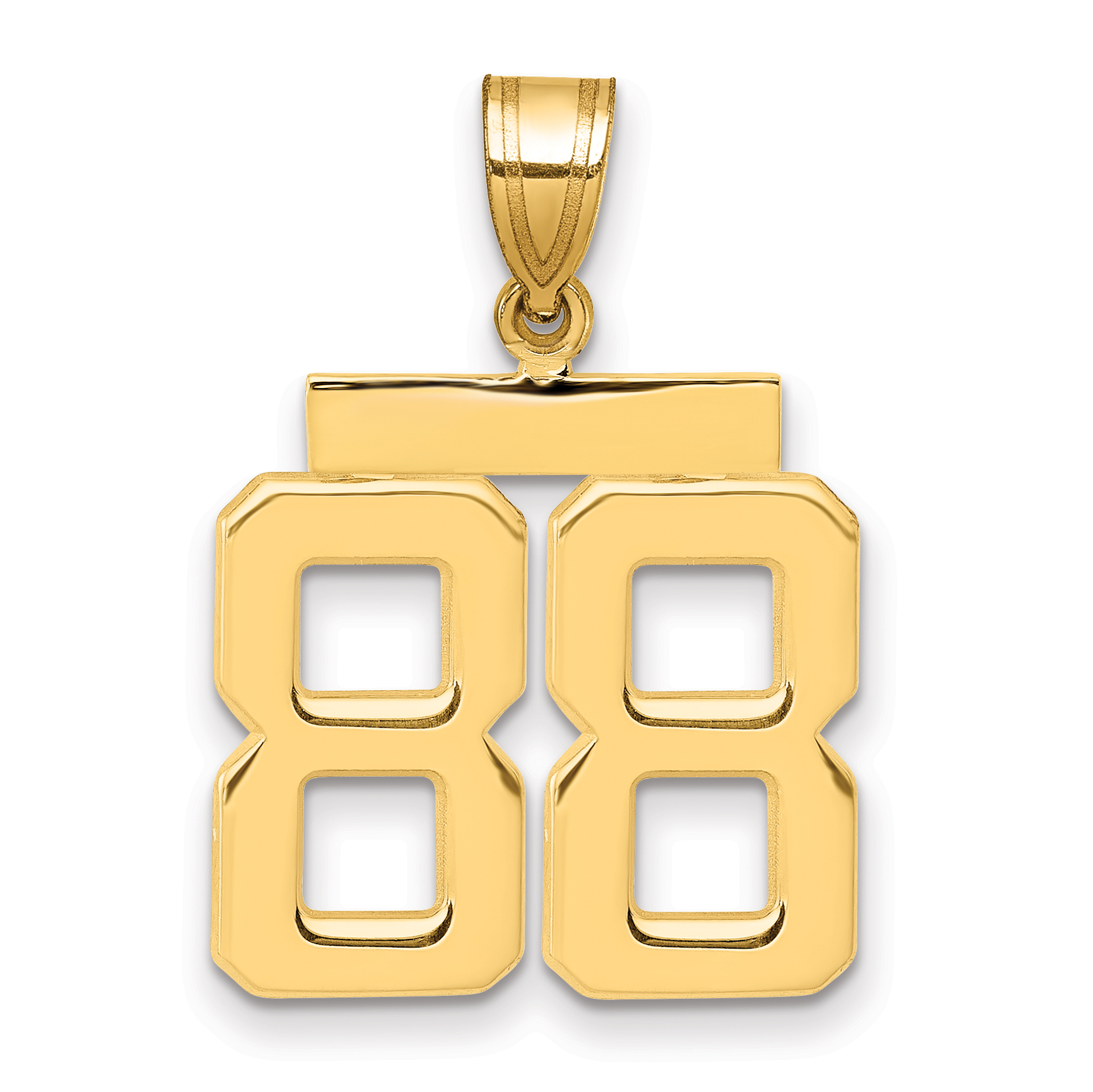 14k Medium Polished Number 88 Charm (MP88)