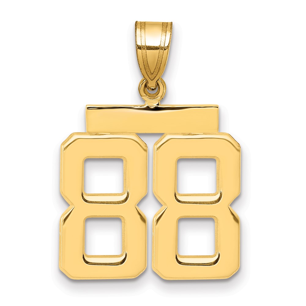 14k Medium Polished Number 88 Charm (MP88)