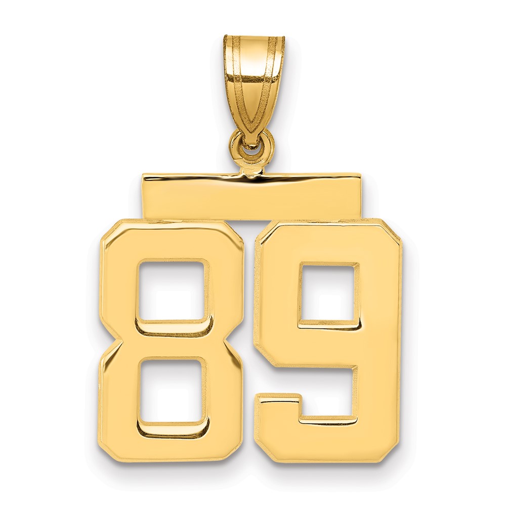 14K Yellow Gold Medium Polished Number 89 Charm