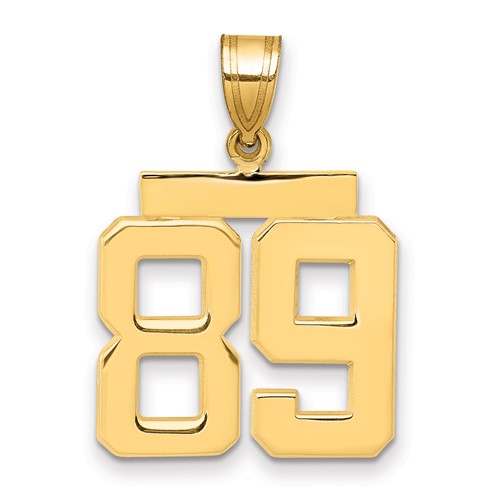 14K Yellow Gold Medium Polished Number 89 Charm