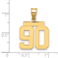 14K Yellow Gold Medium Polished Number 90 Charm view 2