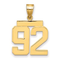 14K Yellow Gold Medium Polished Number 92 Charm view 1