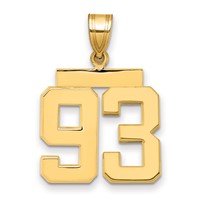 14K Yellow Gold Medium Polished Number 93 Charm view 1