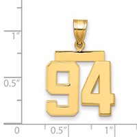 14K Yellow Gold Medium Polished Number 94 Charm view 2