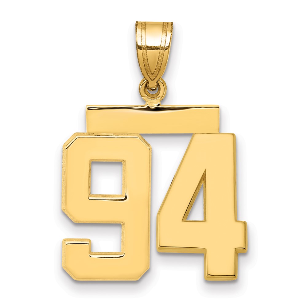 14K Yellow Gold Medium Polished Number 94 Charm