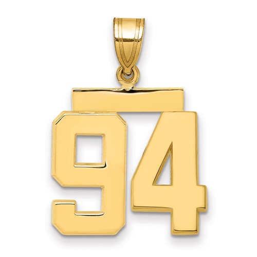 14K Yellow Gold Medium Polished Number 94 Charm