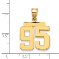 14K Medium Polished Number 95 Charm view 2
