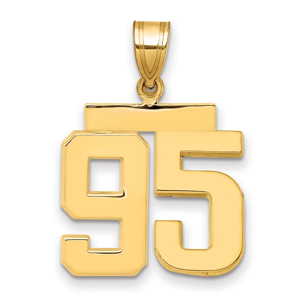 14K Medium Polished Number 95 Charm