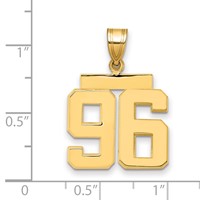 14K Yellow Gold Medium Polished Number 96 Charm view 2