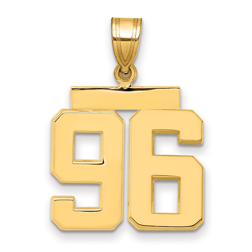 14K Yellow Gold Medium Polished Number 96 Charm
