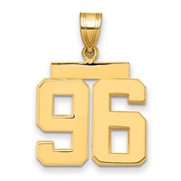 14K Yellow Gold Medium Polished Number 96 Charm view 1