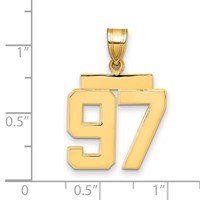 14K Yellow Gold Medium Polished Number 97 Charm view 2