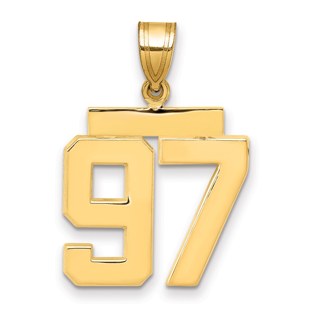 14K Yellow Gold Medium Polished Number 97 Charm