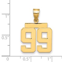14K Yellow Gold Medium Polished Number 99 Charm view 2