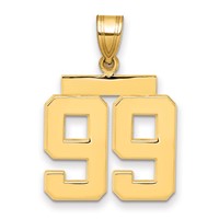 14K Yellow Gold Medium Polished Number 99 Charm view 1