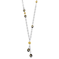 Sterling Silver Multicolor Murano Glass Bead Drop Necklace view 2