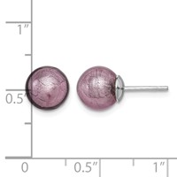 Sterling Silver Rhodium-plated Lavender Italian Murano Earrings view 4