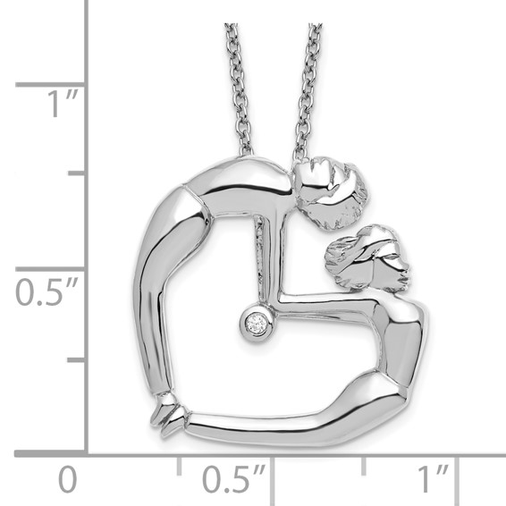 Sterling Silver Rhodium plated I Have Your Back CZ Necklace
