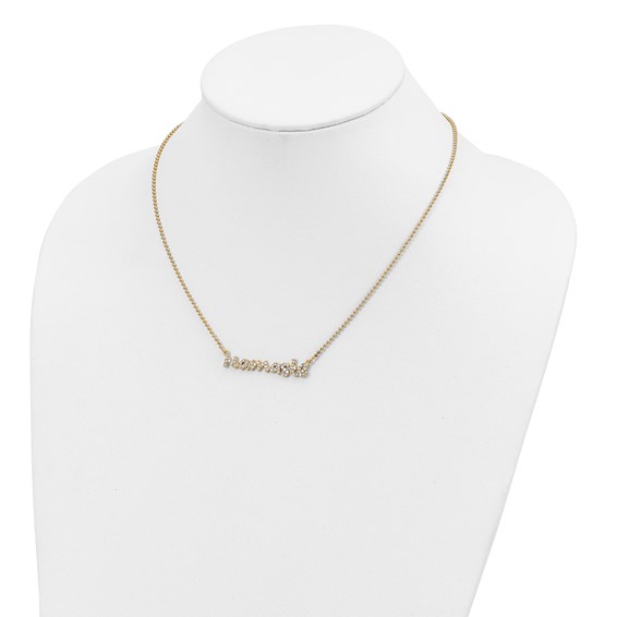 Sterling Silver Gold-tone CZ Namaste Necklace