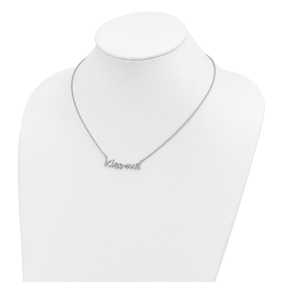 Sterling Silver Rhodium Plated Kiss Me Necklace