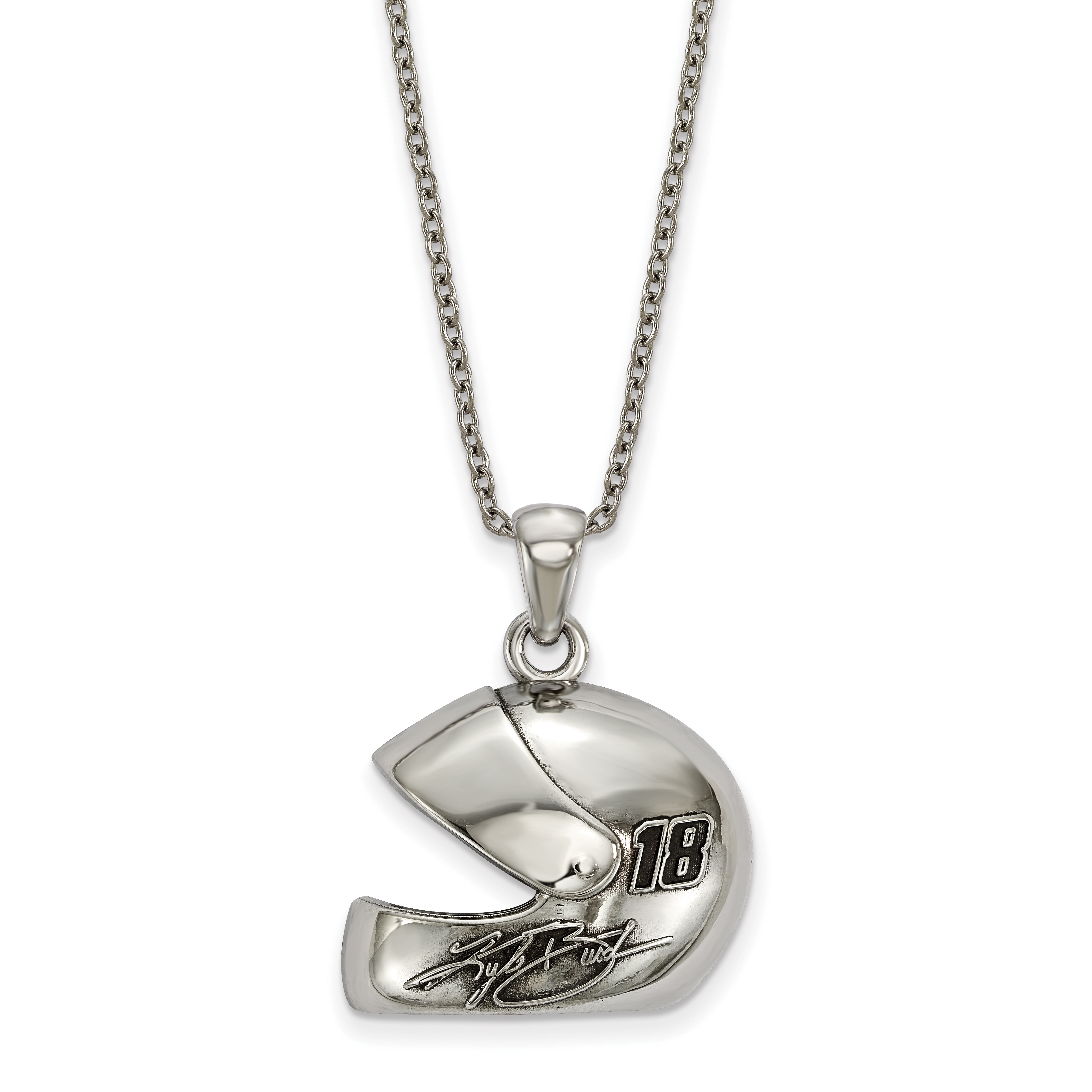 NASCAR 18 Kyle Busch STAINLESS HEART KEY 1 with DRIVER #18 EARRINGS