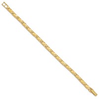 14K Yellow Gold Polished and Textured 5.5mm Nugget Bracelet, 7" view 2