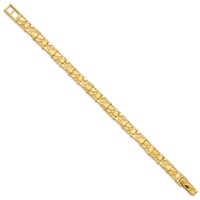 14K Yellow Gold Polished and Textured 7.00mm Nugget Bracelet - 7in view 2