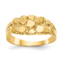14K Yellow Gold Nugget Ring - Size 6 view 1
