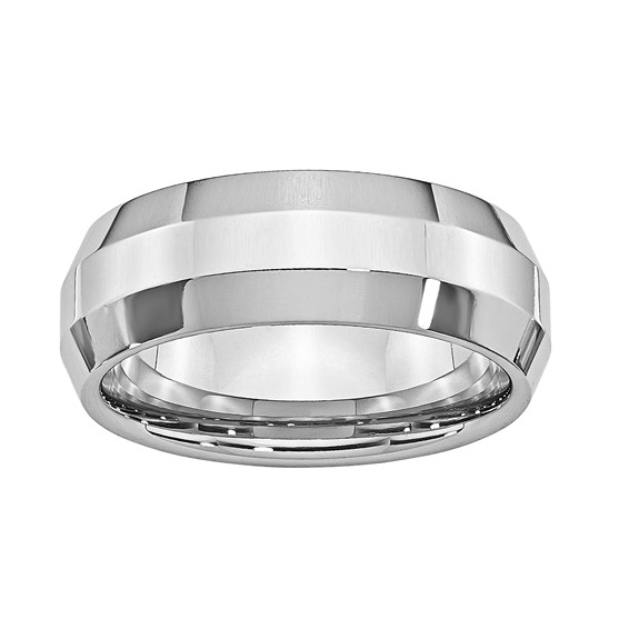 Cobalt Chrome 8mm High Polished w/Beveled Edges Band