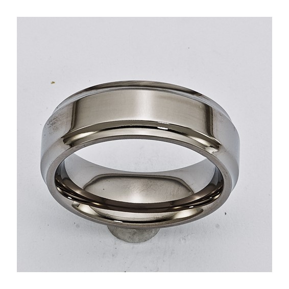 Titanium 7mm Scooped Egde with 0.05ct Diamond Band