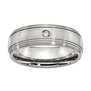 Titanium 7mm .05 CTW Diamond Comfort-fit Band