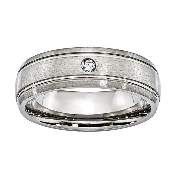 Titanium 7mm .05 CTW Diamond Comfort-fit Band