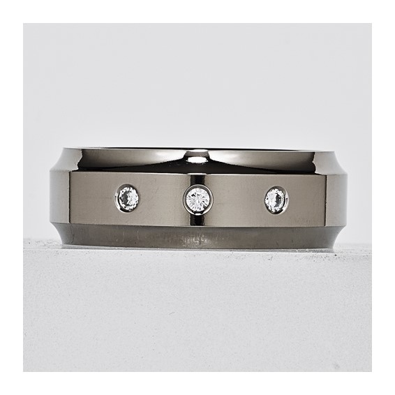 Titanium 7mm .10 TCW Diamond Comfort-fit Band