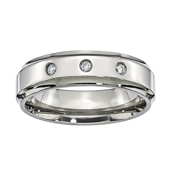 Titanium 7mm .10 TCW Diamond Comfort-fit Band