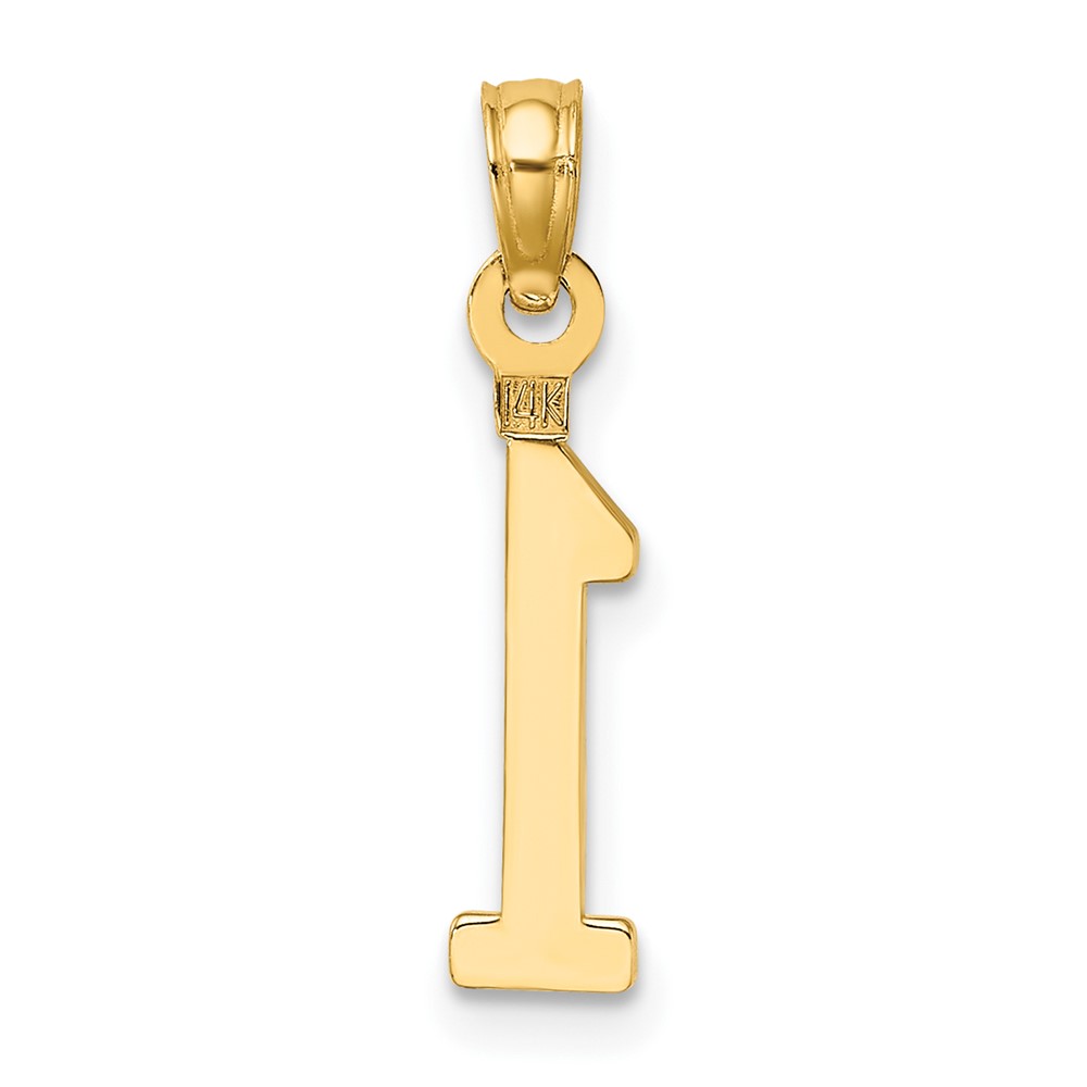 14k Polished Number 1 Pendant (NU01)