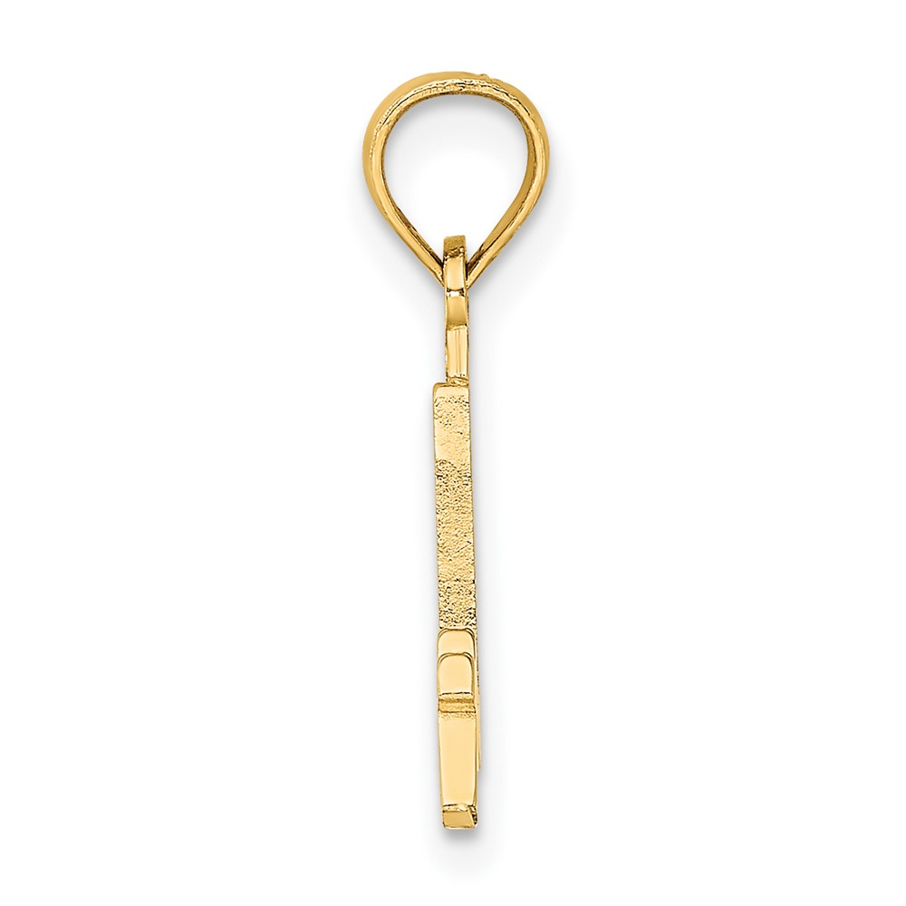 14k Polished Number 4 Pendant (NU04)