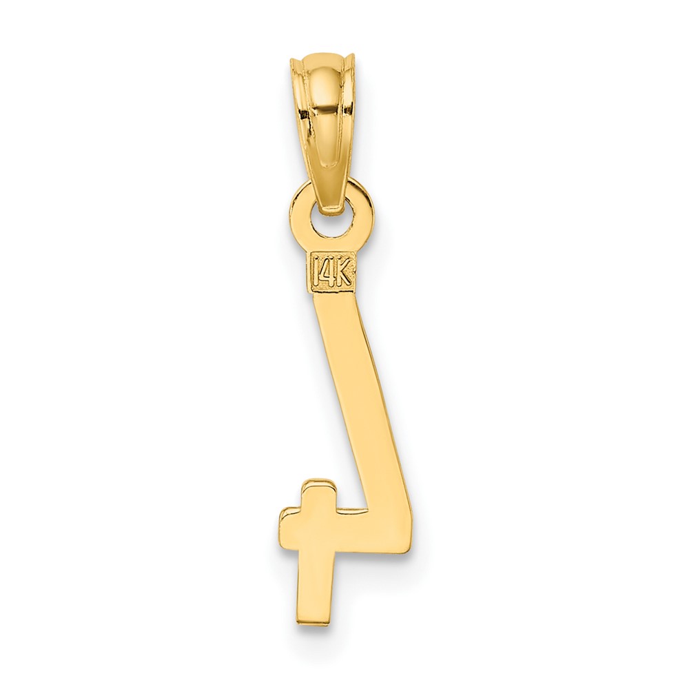 14k Polished Number 4 Pendant (NU04)