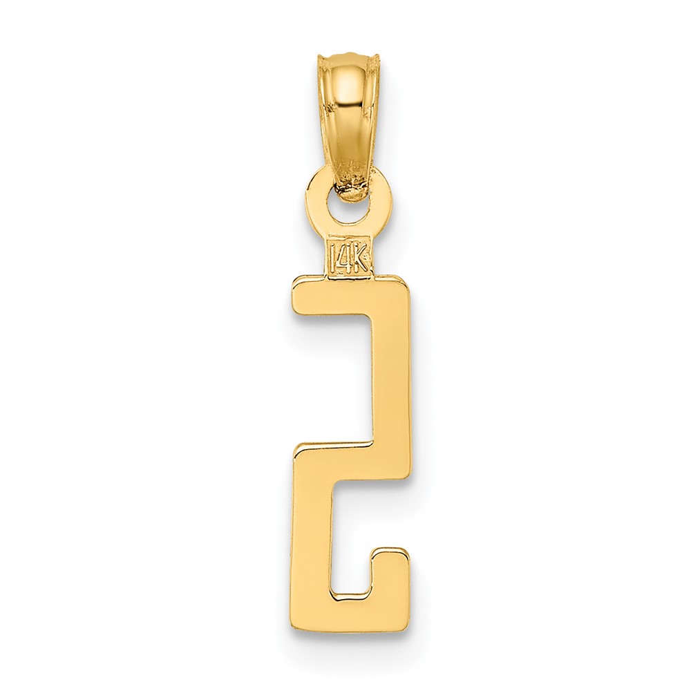 14k Polished Number 5 Pendant (NU05)
