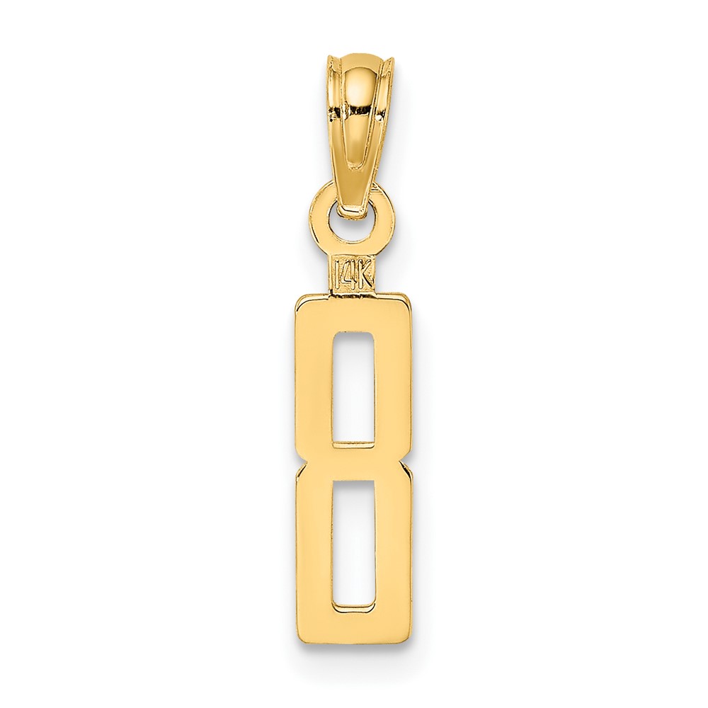 14k Polished Number 8 Pendant (NU08)