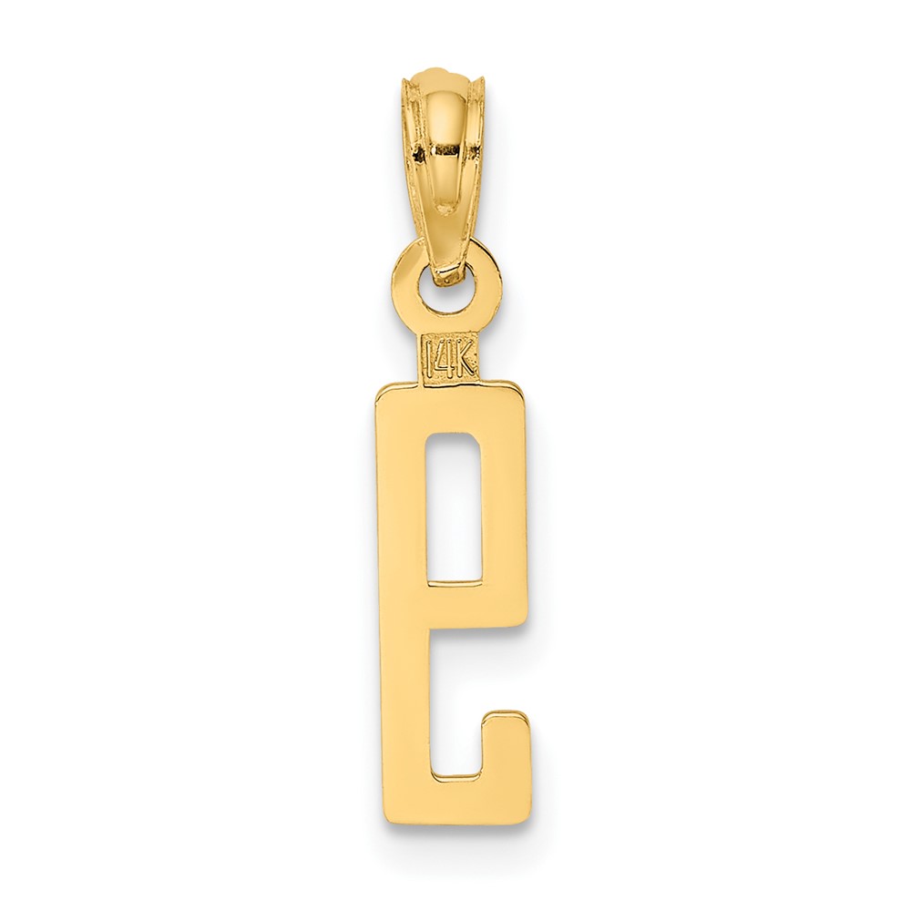 14k Polished Number 9 Pendant (NU09)