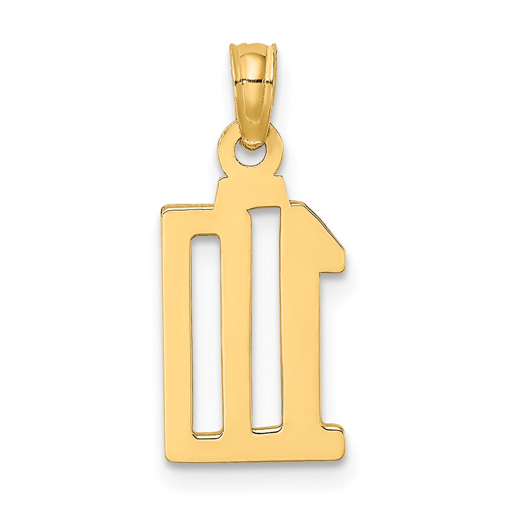 14k Polished Number 10 Pendant (NU10)