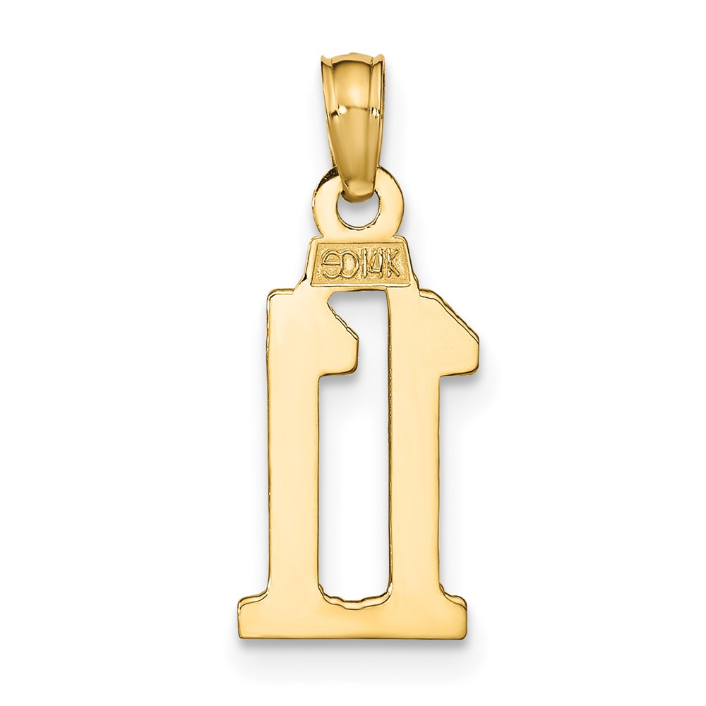 14k Polished Number 11 Pendant (NU11)