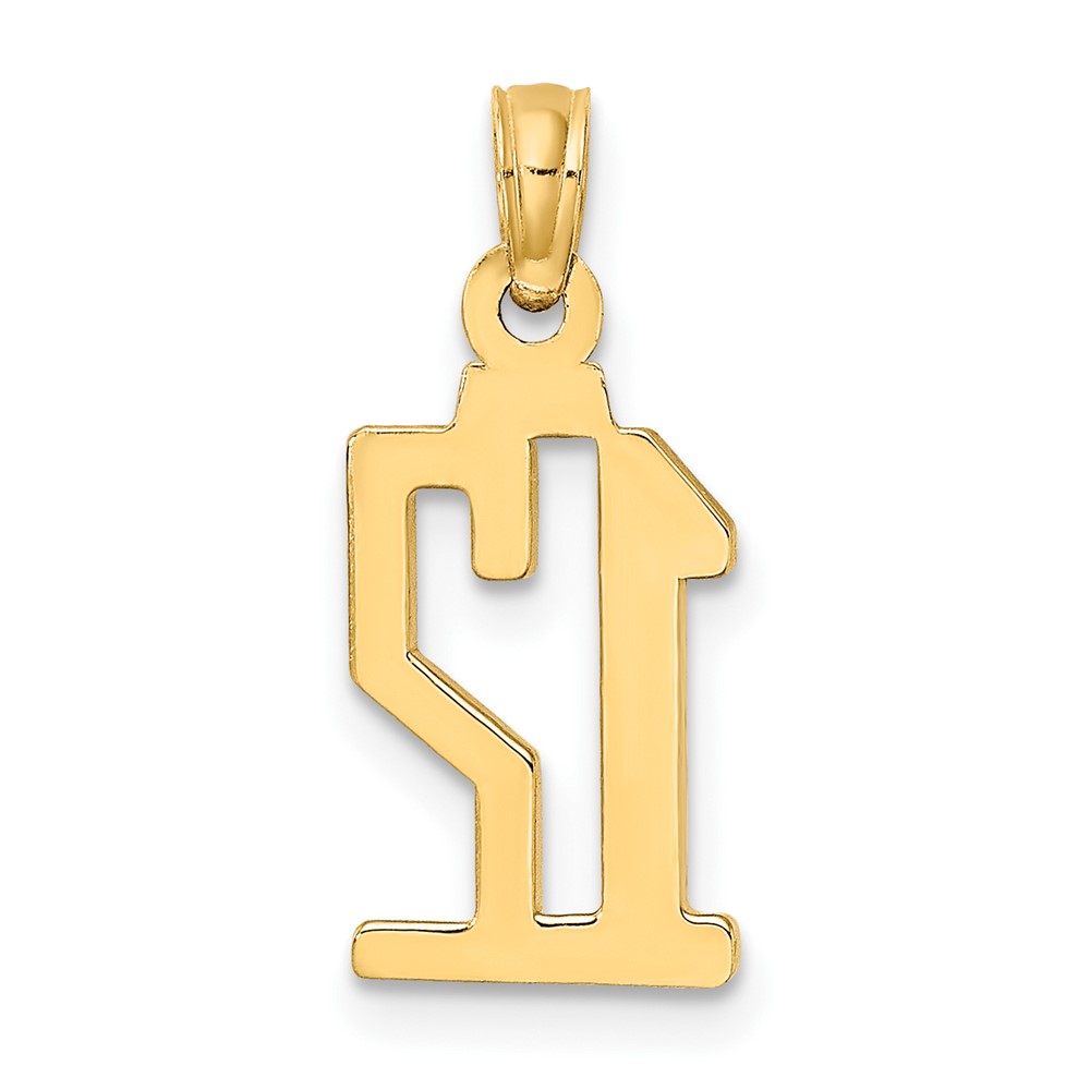 14k Polished Number 12 Pendant (NU12)