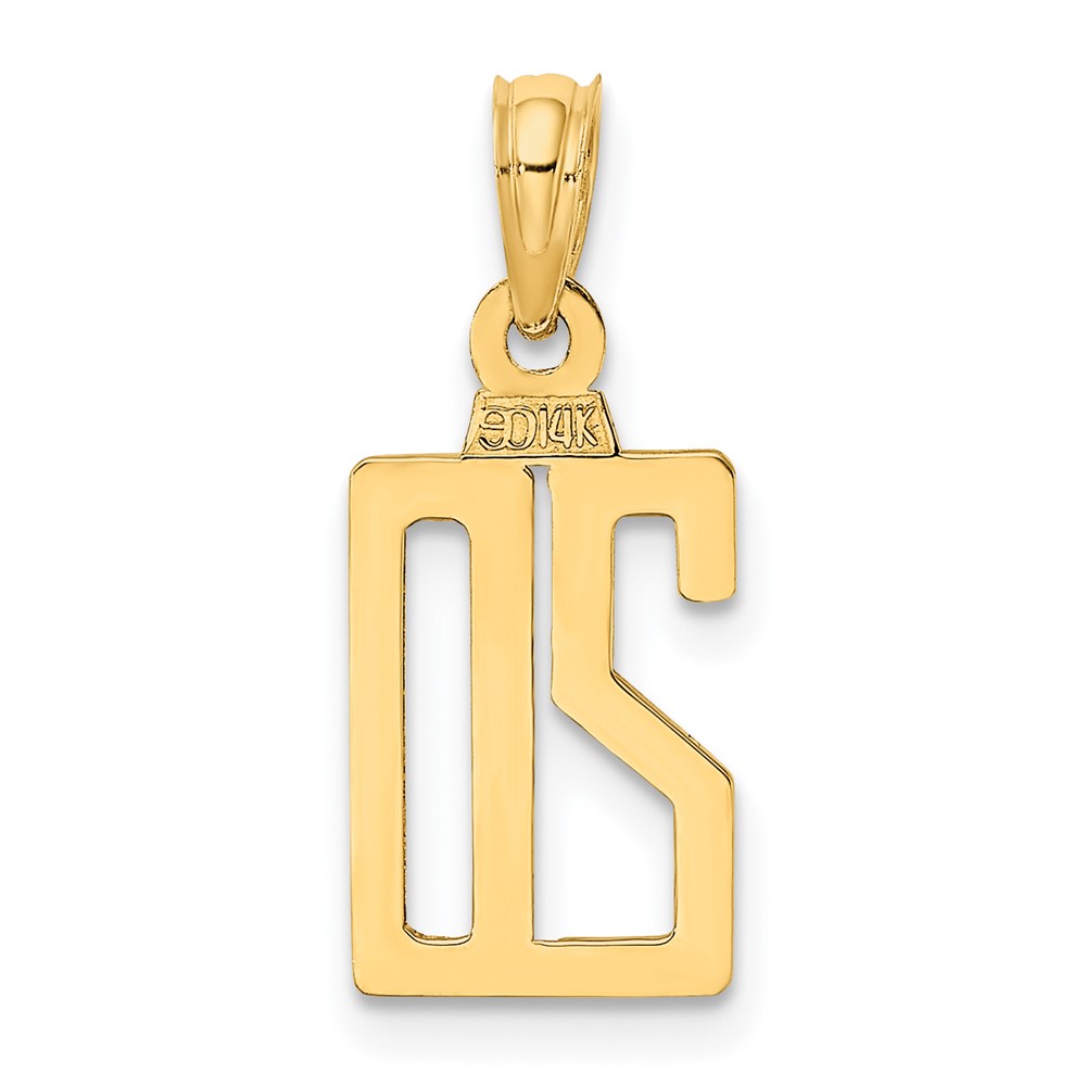 14k Polished Number 20 Pendant (NU20)